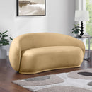 Meridian Emery Camel Velvet Loveseat IMAGE 2
