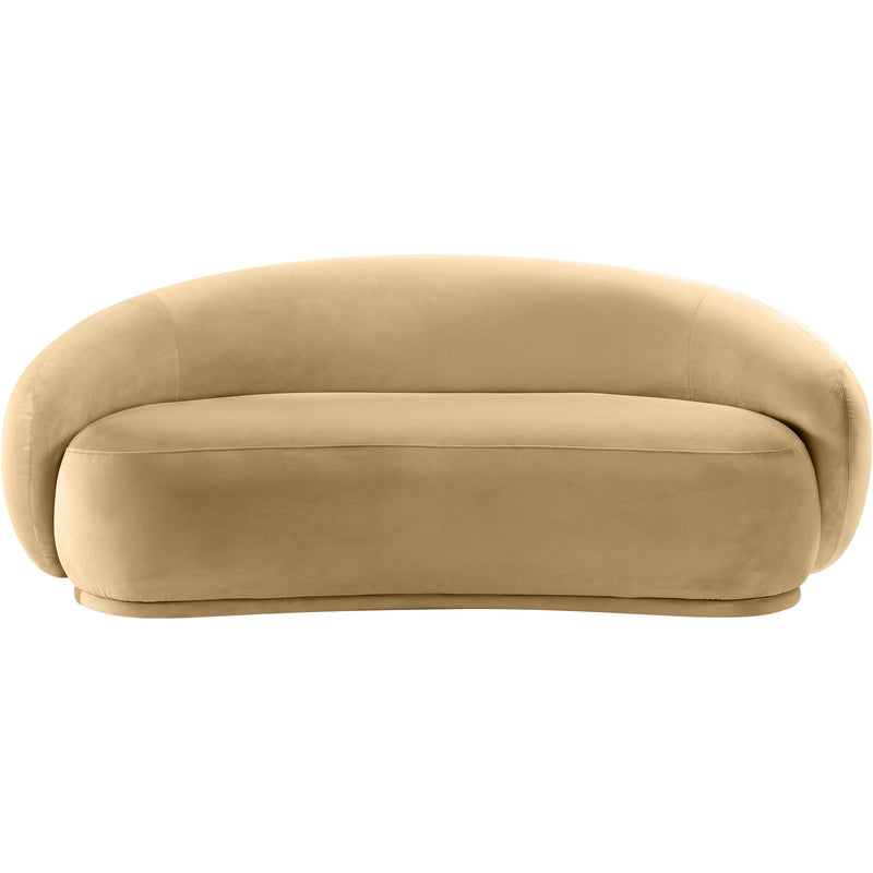 Meridian Emery Camel Velvet Loveseat IMAGE 3