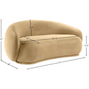 Meridian Emery Camel Velvet Loveseat IMAGE 7