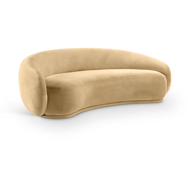 Meridian Emery Camel Velvet Sofa IMAGE 1