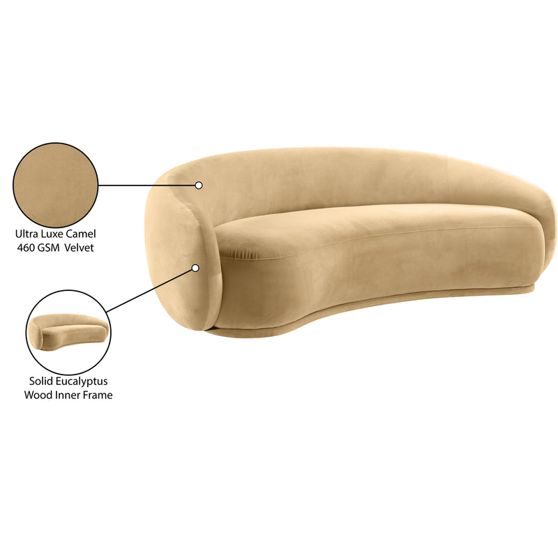 Meridian Emery Camel Velvet Sofa IMAGE 8