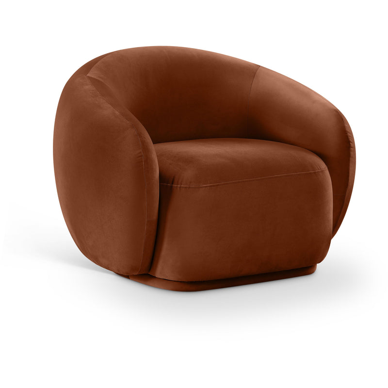 Meridian Emery Cognac Velvet Chair IMAGE 1