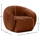 Meridian Emery Cognac Velvet Chair IMAGE 7