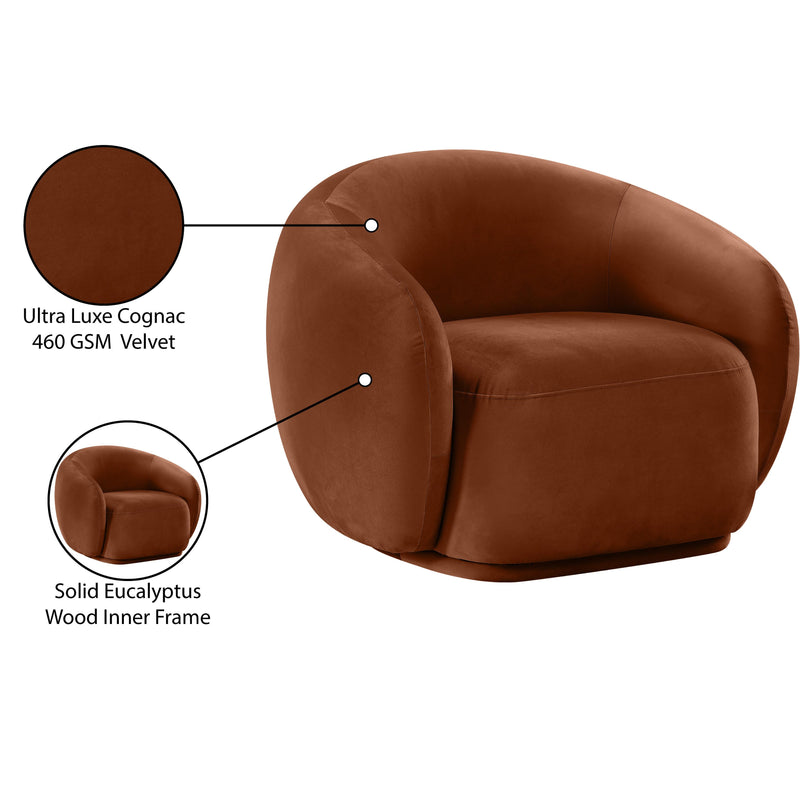 Meridian Emery Cognac Velvet Chair IMAGE 8