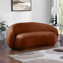 Meridian Emery Cognac Velvet Loveseat IMAGE 2