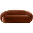Meridian Emery Cognac Velvet Loveseat IMAGE 3