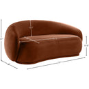 Meridian Emery Cognac Velvet Loveseat IMAGE 7