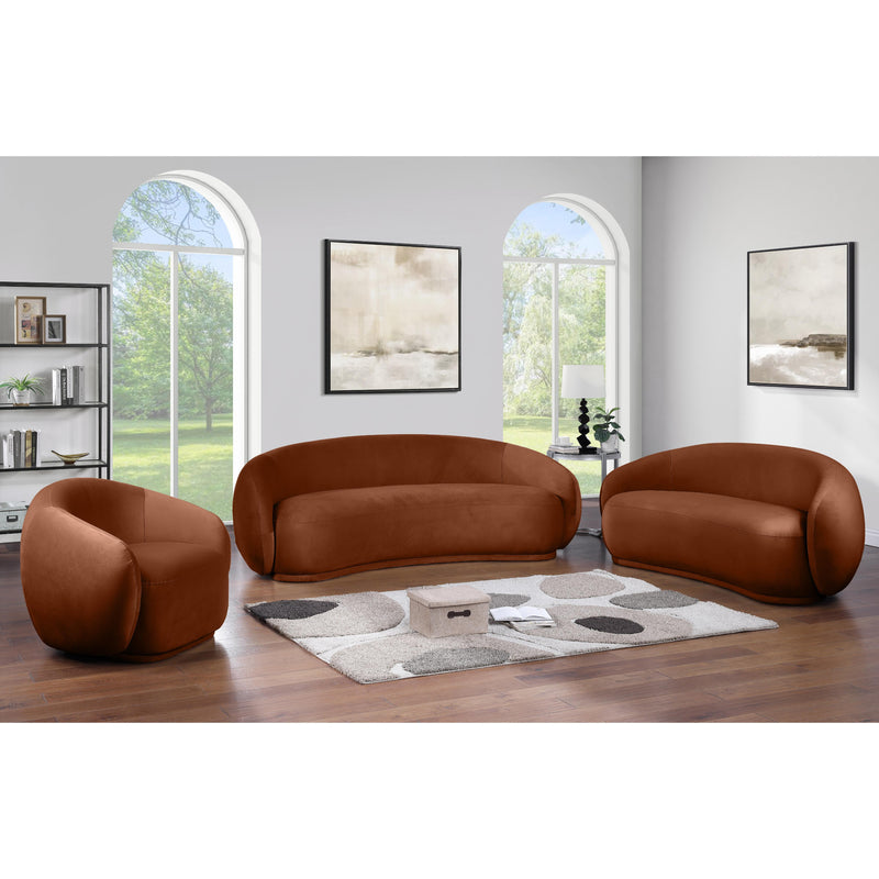 Meridian Emery Cognac Velvet Loveseat IMAGE 9
