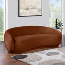 Meridian Emery Cognac Velvet Sofa IMAGE 2