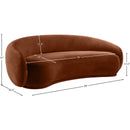 Meridian Emery Cognac Velvet Sofa IMAGE 7