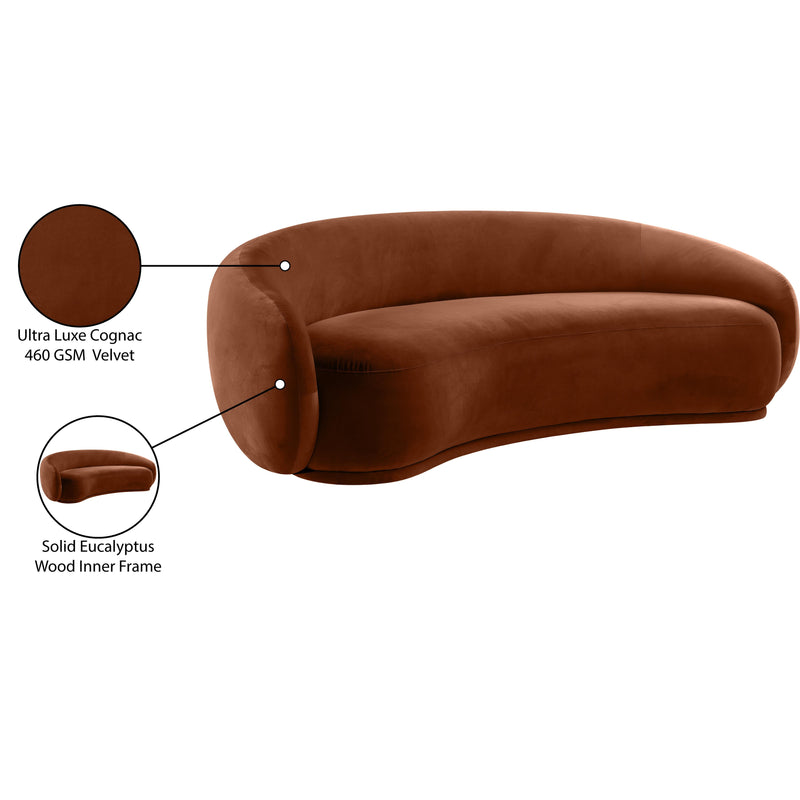 Meridian Emery Cognac Velvet Sofa IMAGE 8