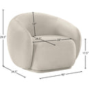Meridian Emery Cream Velvet Chair IMAGE 7