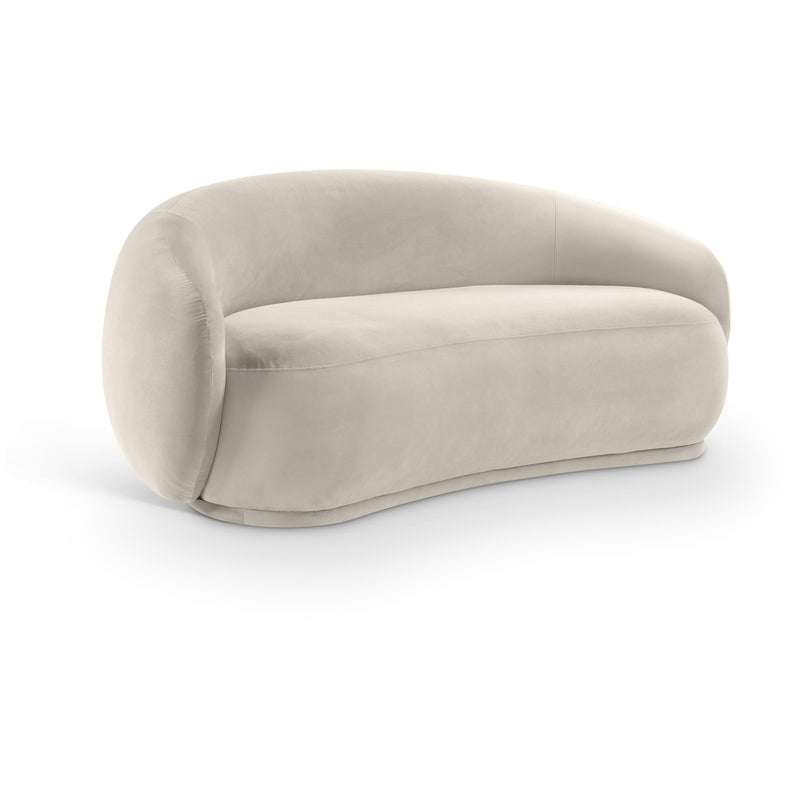 Meridian Emery Cream Velvet Loveseat IMAGE 1