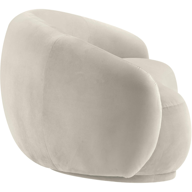Meridian Emery Cream Velvet Loveseat IMAGE 4