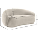 Meridian Emery Cream Velvet Loveseat IMAGE 7