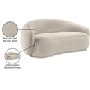 Meridian Emery Cream Velvet Loveseat IMAGE 8