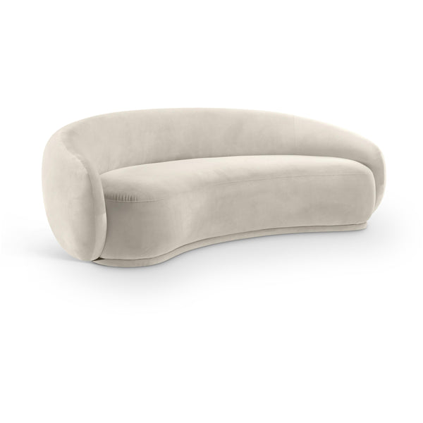 Meridian Emery Cream Velvet Sofa IMAGE 1