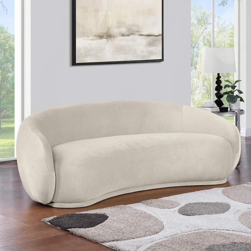 Meridian Emery Cream Velvet Sofa IMAGE 2