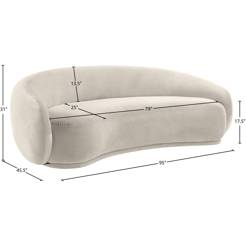 Meridian Emery Cream Velvet Sofa IMAGE 7