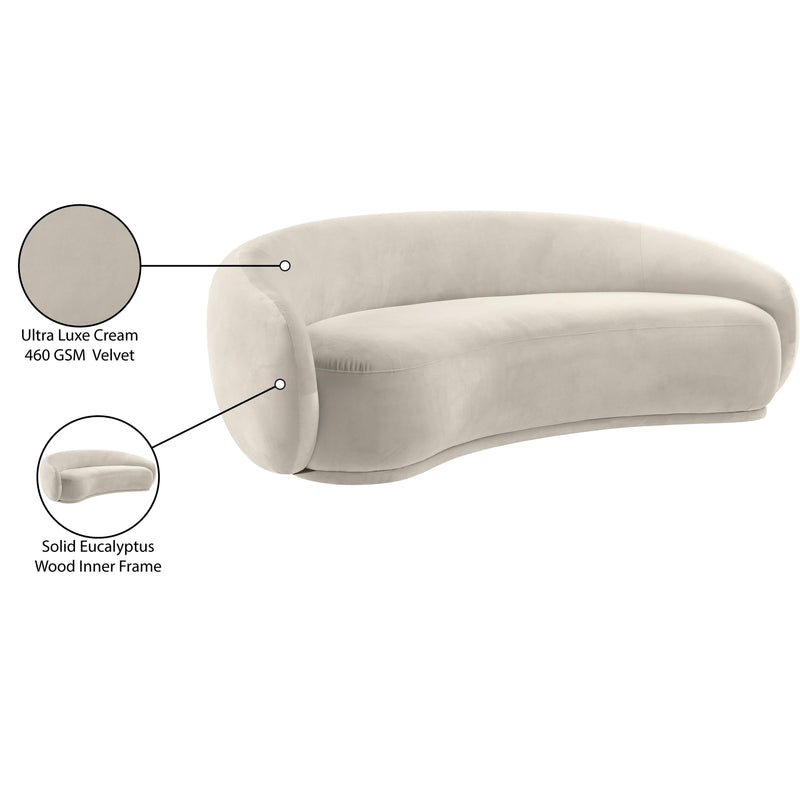 Meridian Emery Cream Velvet Sofa IMAGE 8