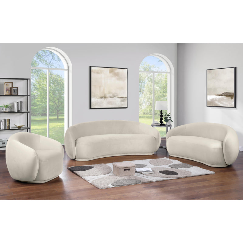 Meridian Emery Cream Velvet Sofa IMAGE 9