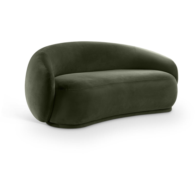 Meridian Emery Green Velvet Loveseat IMAGE 1