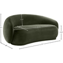 Meridian Emery Green Velvet Loveseat IMAGE 7