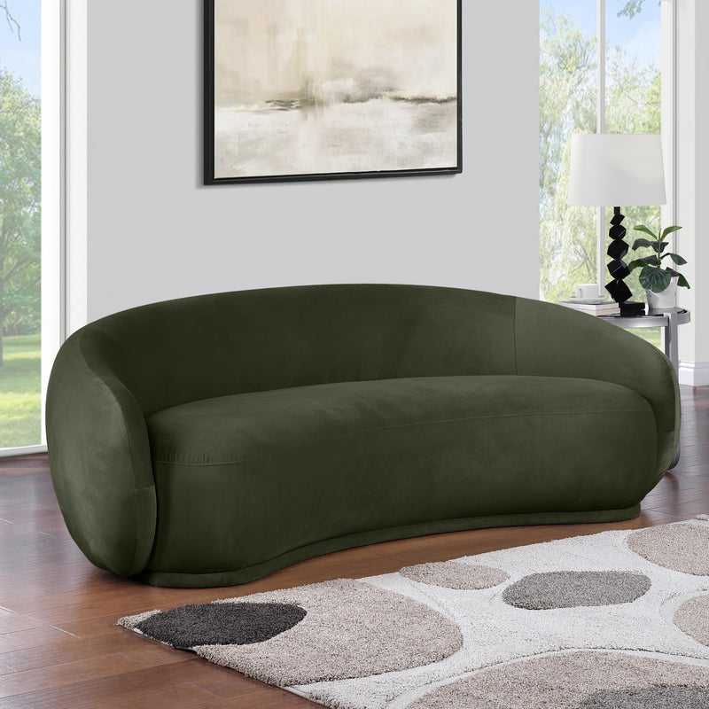 Meridian Emery Green Velvet Sofa IMAGE 2