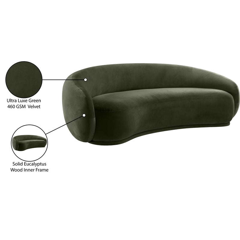 Meridian Emery Green Velvet Sofa IMAGE 8