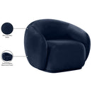  Meridian Emery Navy Velvet Upholstered Chair IMAGE 8