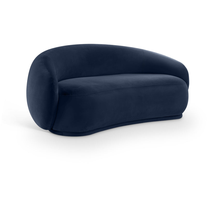 Meridian Emery Navy Velvet Loveseat IMAGE 1