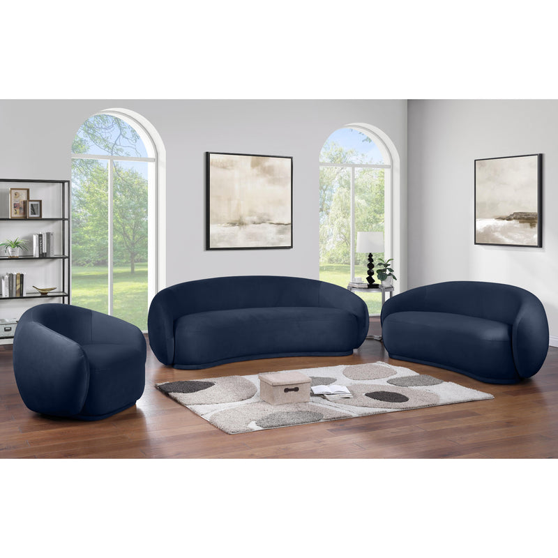 Meridian Emery Navy Velvet Loveseat IMAGE 7