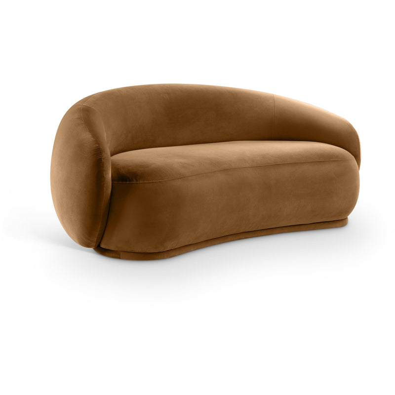 Meridian Emery Saddle Velvet Loveseat IMAGE 1