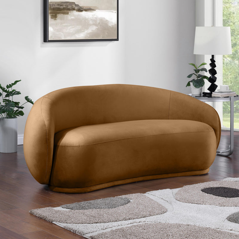 Meridian Emery Saddle Velvet Loveseat IMAGE 2