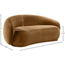 Meridian Emery Saddle Velvet Loveseat IMAGE 7