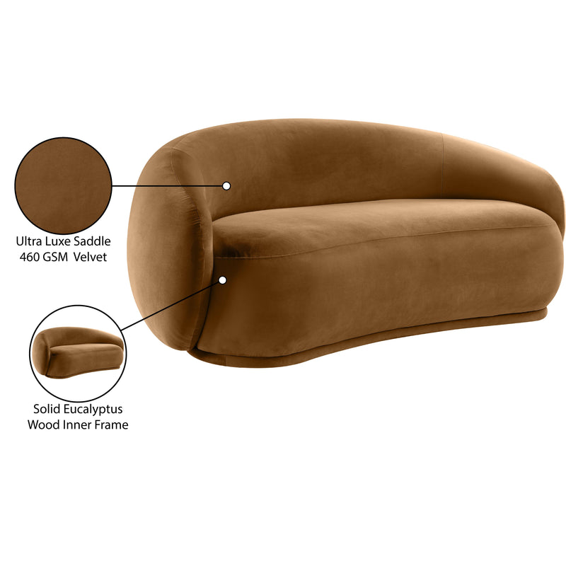 Meridian Emery Saddle Velvet Loveseat IMAGE 8