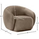 Meridian Emery Taupe Velvet Chair IMAGE 7