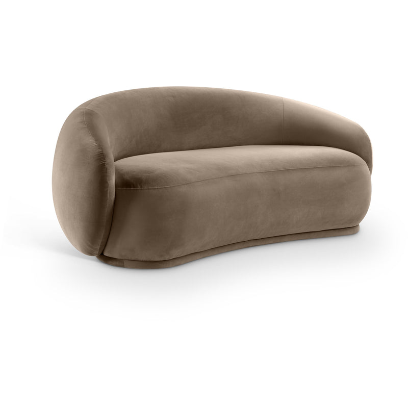 Meridian Emery Taupe Velvet Loveseat IMAGE 1