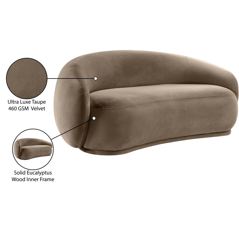 Meridian Emery Taupe Velvet Loveseat IMAGE 8