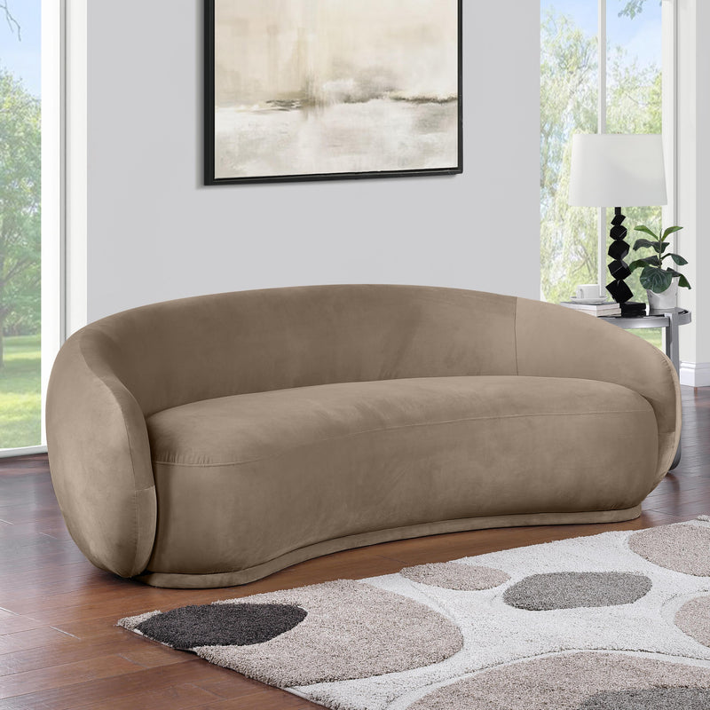 Meridian Emery Taupe Velvet Sofa IMAGE 2
