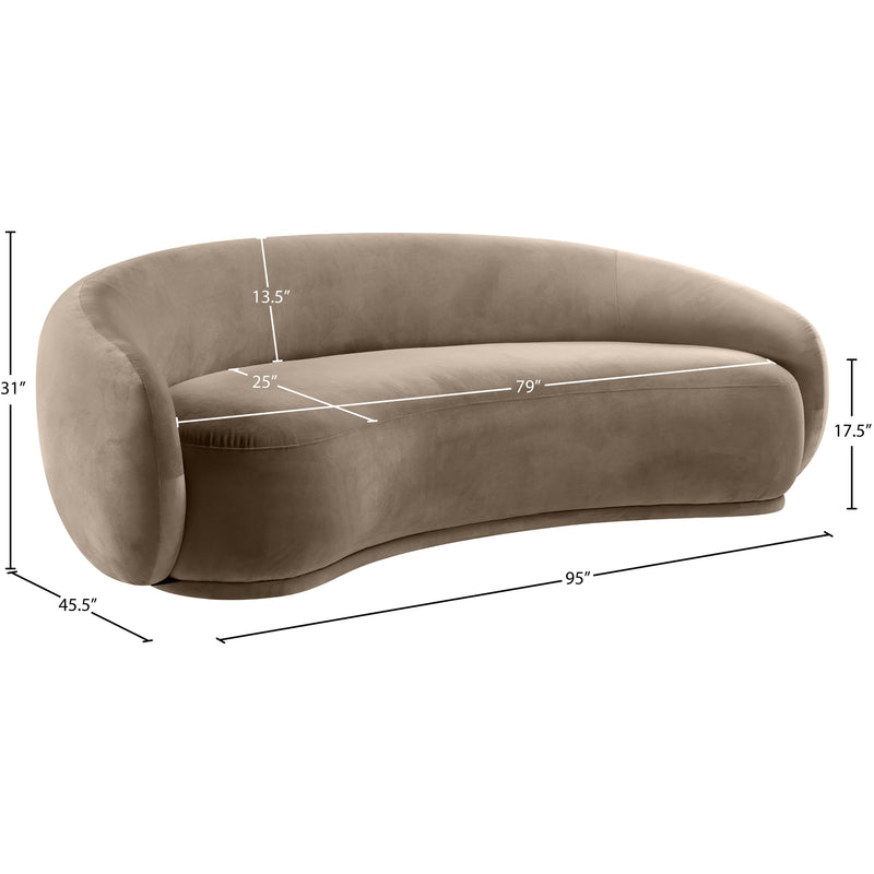 Meridian Emery Taupe Velvet Sofa IMAGE 7