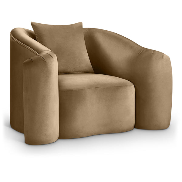 Meridian Destin Beige Velvet Chair IMAGE 1