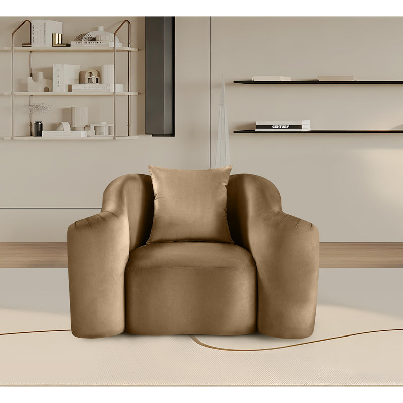 Meridian Destin Beige Velvet Chair IMAGE 2