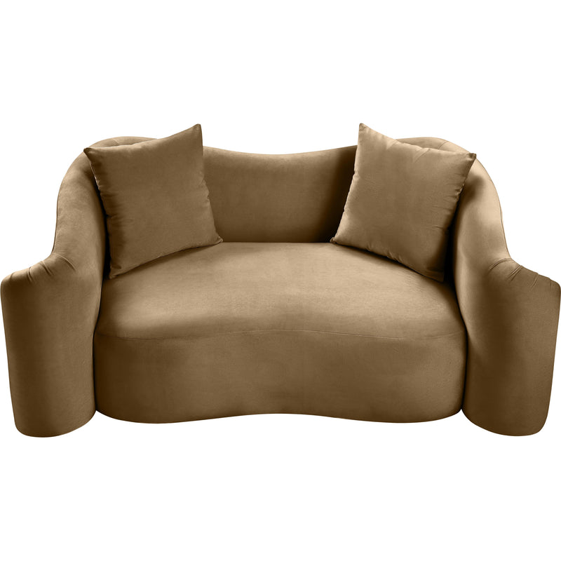 Meridian Destin Beige Velvet Loveseat IMAGE 4