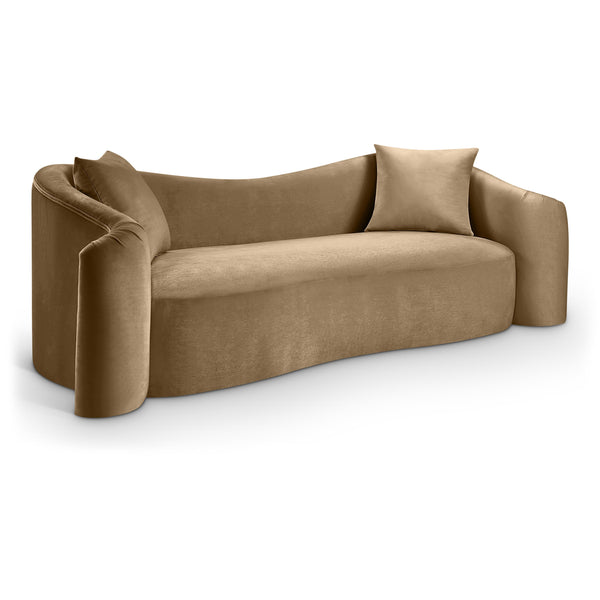 Meridian Destin Beige Velvet Sofa IMAGE 1