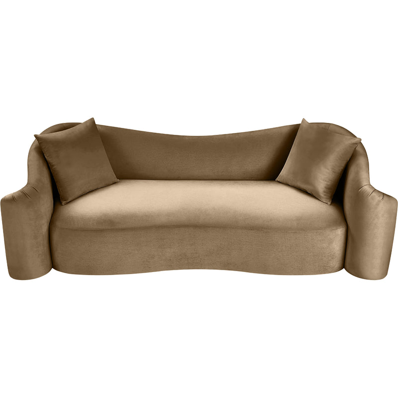 Meridian Destin Beige Velvet Sofa IMAGE 4