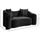 Meridian Destin Black Velvet Loveseat IMAGE 17