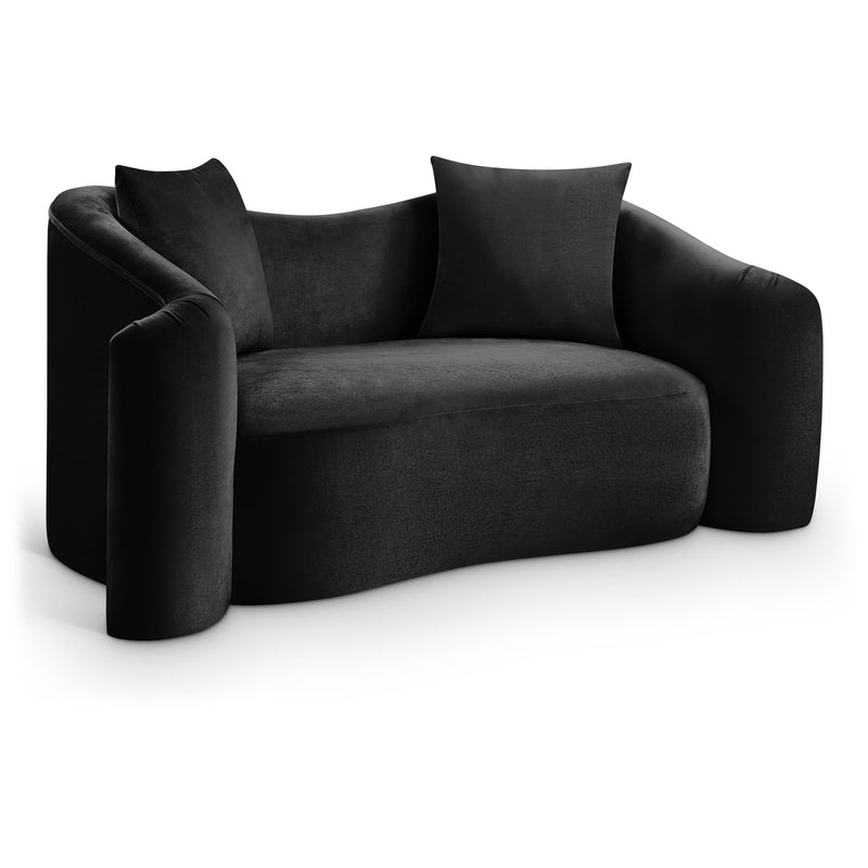 Meridian Destin Black Velvet Loveseat IMAGE 1