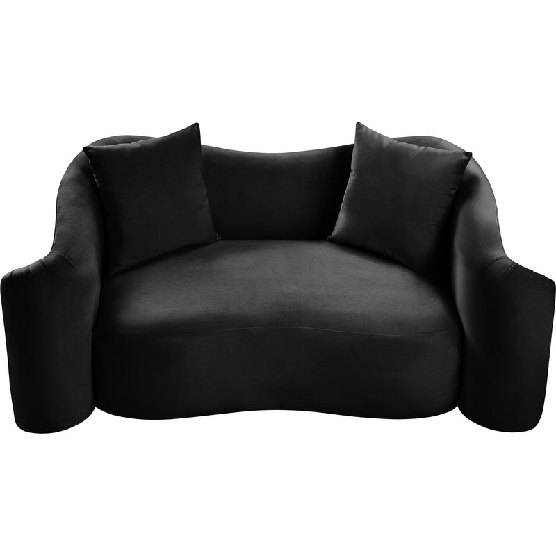 Meridian Destin Black Velvet Loveseat IMAGE 4