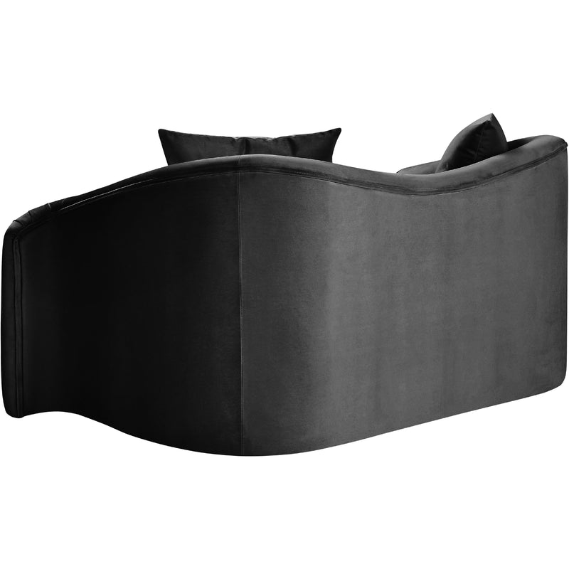 Meridian Destin Black Velvet Loveseat IMAGE 6